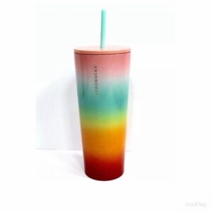 NEW Starbucks 2019 Summer Collection Stainless Steel Rainbow Tumbler 24 oz 🌈